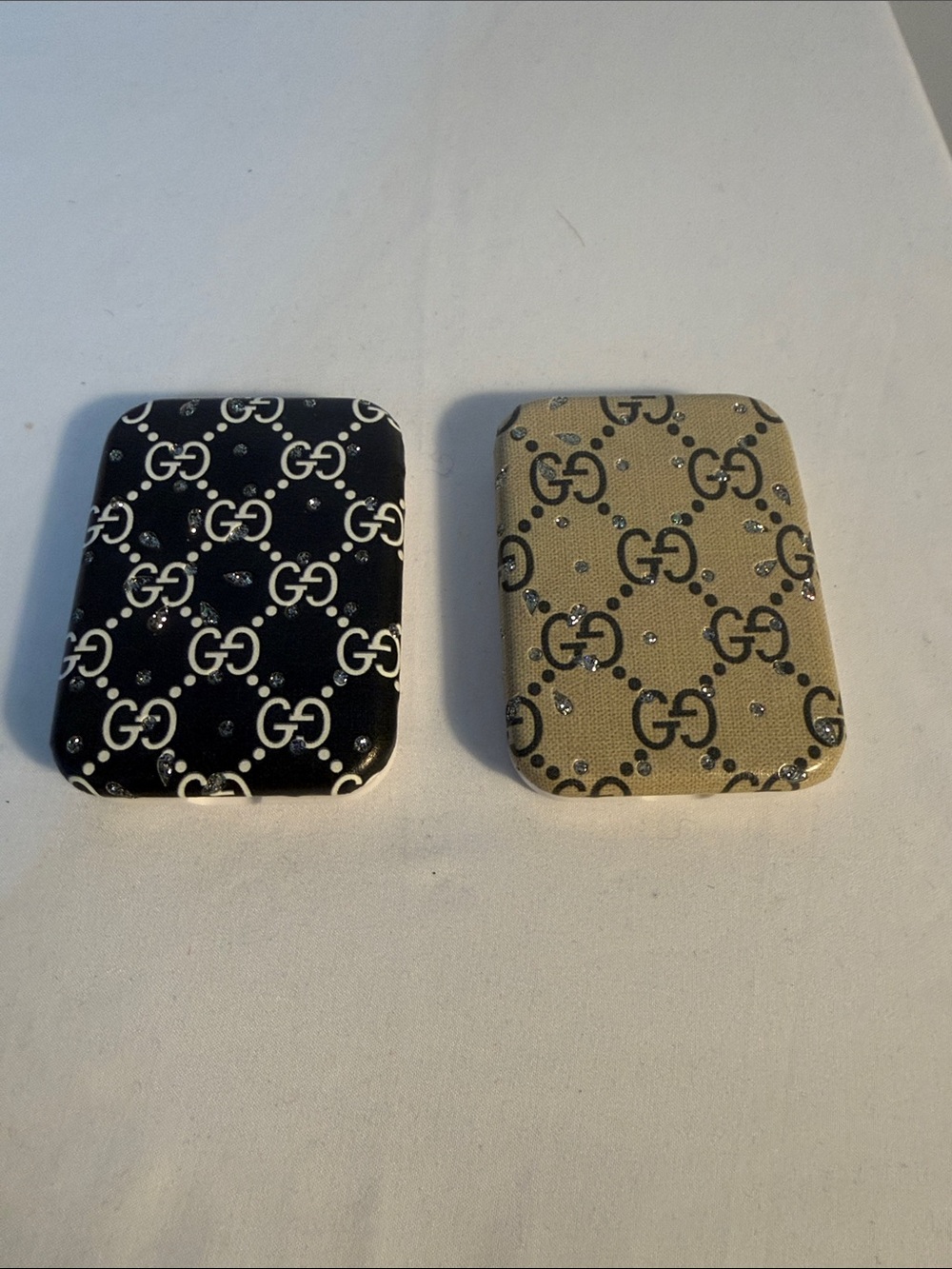 Double Compact Folding Mirror Set in White and Black